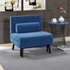 HOMCOM Sessel Schlafsofa mit Verstellbarer Rückenlehne, Gästebett (Klappbett mit Bettfunktion, 1-St, Schlafsessel), für Schlafzimmer, Blau, 75cm x 70cm x 75cm Bild 5
