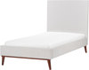 Bett mit Lattenrost BAYONNE 90 x 200 cm Samtstoff Cremeweiß Bild 4