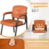 2er Set Konferenzstühle mit Gepolsterten Armlehnen & Metallrahmen Besucherstühle Braun Bild 3