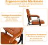 2er Set Konferenzstühle mit Gepolsterten Armlehnen & Metallrahmen Besucherstühle Braun Bild 5
