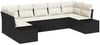 vidaXL Gartensofa-set mit Speicher 7 pcs Schwarz und Creme Poly Rattan 3355876 Bild 2