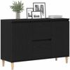 Sideboard, Kommode mit Schubladen Schwarz 102 x 35 x 60 cm Holzwerkstoff j2158p Bild 3