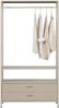 Kleiderschrank Ferris aus Metall, modernes Regalsystem, Sand, 100 cm breit, offenes Design Bild 3