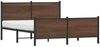 vidaXL Metallbett ohne Matratze Braun Eichen-Optik 160x200 cm 3301372 Bild 3