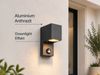 Außenwandleuchte mit Bewegungsmelder, Downlight Anthrazit eckig mit GU10 LED Bild 3