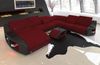 XXL Wohnlandschaft Swing - Mikrofaserstoff - Dunkelrot-Schwarz - Links Bild 2