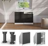 Küchenschrank für Dachschrägen R-Line Anthrazit Landhaus 60 cm mit 2 Türen Vicco Bild 2