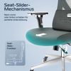 CLOUVOU CleverSeat, ergonomischer Bürostuhl, Rückenlehne mit Mesh Bezug, 4D-Armlehnen, 3D-Kopfstütze, BladeWheels, Anthrazit Bild 4