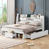 Odikalo Stauraumbett Doppelbett Jugendbett mit USB,Schublade,Stauschrank (140x190 140x200 180x200 cm, Mit USB-port & Schubladen & Stauschrank, Kinderbett, Jugendbett, Multifunktionales Bett, Großer Stauraum, ohne Matratze, weiß) Bild 3