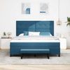 vidaXL Boxspringbett mit Kopfteil Dunkelblau 200 x 180 cm Samt 3344532 Bild 3
