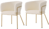 Merax Freizeitstuhl, 2er-set, Ankleide Stuhl, Wohnzimmer und Schlafzimmer, leichter Luxus, Esszimmerstuhl, mit vier Stützbeinen aus Metall, Kaninchendaunenimitat, beige Bild 1