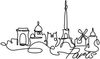 dekoratives Wandaccessoire aus Metall, 'Paris', 69 x 0,2 x 120, Schwarz Bild 4