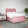vidaXL Boxspringbett mit Matratze Rosa 140x200 cm Samt 3292357 Bild 3