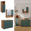 Badmöbel-Set Irma Grün/Goldkraft Eiche 3 Teile, mit Midischrank Vicco Bild 2