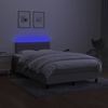 vidaXL Polsterbett mit Matratze und LED-Beleuchtung Hellgrau 120x200 cm Bild 4