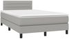 vidaXL Polsterbett mit Matratze und LED-Beleuchtung Hellgrau 120x200 cm Bild 3