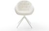 Drehstuhl Gaio-Flex Bouclé Soft Beige Kreuzgestell breit Weiß 360° drehbar Wippfunktion Bild 2