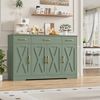 HOMECHO Sideboard, 140cm Breite Küchenschrank 3 Schubladen 4 Türen, Verstellbaren Regalen Bild 2