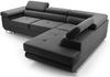 AX LIVING Sofa mit Kopfstütze Arborio L Eckcouch Schwarz 272 cm R Bild 2