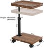 ESTUWD Beistelltisch höhenverstellbar Holz c Form 360° Nussbaum Finish Bild 2