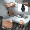 ESTUWD Beistelltisch höhenverstellbar Holz c Form 360° Nussbaum Finish Bild 5