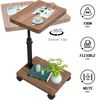 ESTUWD Beistelltisch höhenverstellbar Holz c Form 360° Nussbaum Finish Bild 4
