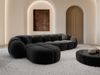 Samtstoff Ecksofa Valderosa L Form - Samtstoff - schwarz - Links Bild 2
