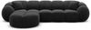 Samtstoff Ecksofa Valderosa L Form - Samtstoff - schwarz - Links Bild 3