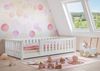 Kinderbett, Holzbett mit umlaufendem Schutzgitter 80x180 Kiefer waschweiß V-60. 77W-08-180 Bild 2