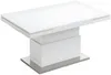 Vente-unique - Multifunktionstisch Couchtisch & Esstisch - Höhenverstellbar & ausziehbar - MDF lackiert - Weiß - LAURIA Bild 3