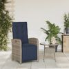 vidaXL Gartensessel mit Fußteil Verstellbar Grau Poly Rattan 365191 Bild 3