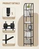 Bücherregal, 6 Ebenen Standregal, DVD-Regal, Schmale Regale, Offenes Regal, Industriestil, Metallrahmen, Geeignet für Arbeitszimmer, Wohnzimmer, Schlafzimmer, Küche, Schwarz Bild 5