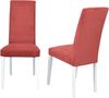 Modernes Polsterstuhl-Set (2 Stk.) mit Cordbezug rot & weißen Holzbeinen Bild 3