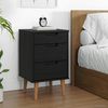 vidaXL Nachttisch Schwarz 40 x 35 x 65 cm Massives Kiefernholz 42020933 Bild 1