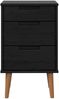 vidaXL Nachttisch Schwarz 40 x 35 x 65 cm Massives Kiefernholz 42020933 Bild 5
