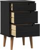 vidaXL Nachttisch Schwarz 40 x 35 x 65 cm Massives Kiefernholz 42020933 Bild 4