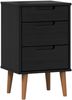 vidaXL Nachttisch Schwarz 40 x 35 x 65 cm Massives Kiefernholz 42020933 Bild 2