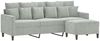 vidaXL 3-Sitzer-Sofa mit Hocker Hellgrau 180 cm Samt 3201107 Bild 3