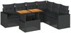 vidaXL 7-tlg. Garten-Sofagarnitur mit Kissen Schwarz Poly Rattan 3327044 Bild 2