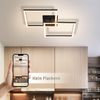 ZMH LED Deckenleuchte Schlafzimmer Deckenlampe 24W Wohnzimmerlampe Warmweiß Modern Schwarz Quadrat Bild 4