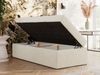Boxspringbett 90x200 Polsterbett ZERO 90 Einzelbett ohne Kopfteil, inkl. Stauraum & Multipocket-Matratze, Hotelbett - Creme Strukture - H3 - Topper Visco Bild 3