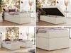 Boxspringbett 90x200 Polsterbett ZERO 90 Einzelbett ohne Kopfteil, inkl. Stauraum & Multipocket-Matratze, Hotelbett - Creme Strukture - H3 - Topper Visco Bild 2
