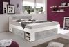 Stauraumbett >Robina< in Beton Nachbildung / Weiß - 185x86x204cm (BxHxT) Bild 3