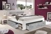 Stauraumbett >Robina< in Beton Nachbildung / Weiß - 185x86x204cm (BxHxT) Bild 2