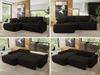Ecksofa, L-förmiges, lose Kissen, DL-Schlaffunktion, (H 100 x T 187 x B 273 cm) - CUBO L - Boucle Schwarz - linke Seite Bild 2