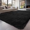 LuxusKollektion Hochflor-Teppich Teppich Hochflor Grau 240x340 Schwarz 240 x 340 cm (Rechteckig) Bild 5