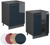 Küchenunterschrank Fame-Line Dunkelblau Hochglanz 60 cm ohne Arbeitsplatte Vicco Bild 5