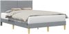 vidaXL Bettrahmen mit Kopfteil Hellgrau 140 x 200 cm Stoff 42027588 Bild 2