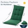 BURI 4x Auflagen Set Hochlehner für Gartenstühle 120x48x7cm Sesselauflagen Polster UV Lichtecht - Gartenstuhlauflagen Stuhlkissen mit Dicker Schaumstoff Füllung (Dunkelgrün) Bild 3