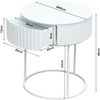 Beistelltisch Rill mit Schublade 46xØ40 cm Weiß [en. casa] Bild 4